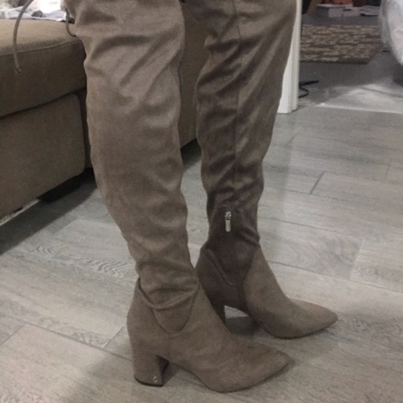 Over the knee suede boots